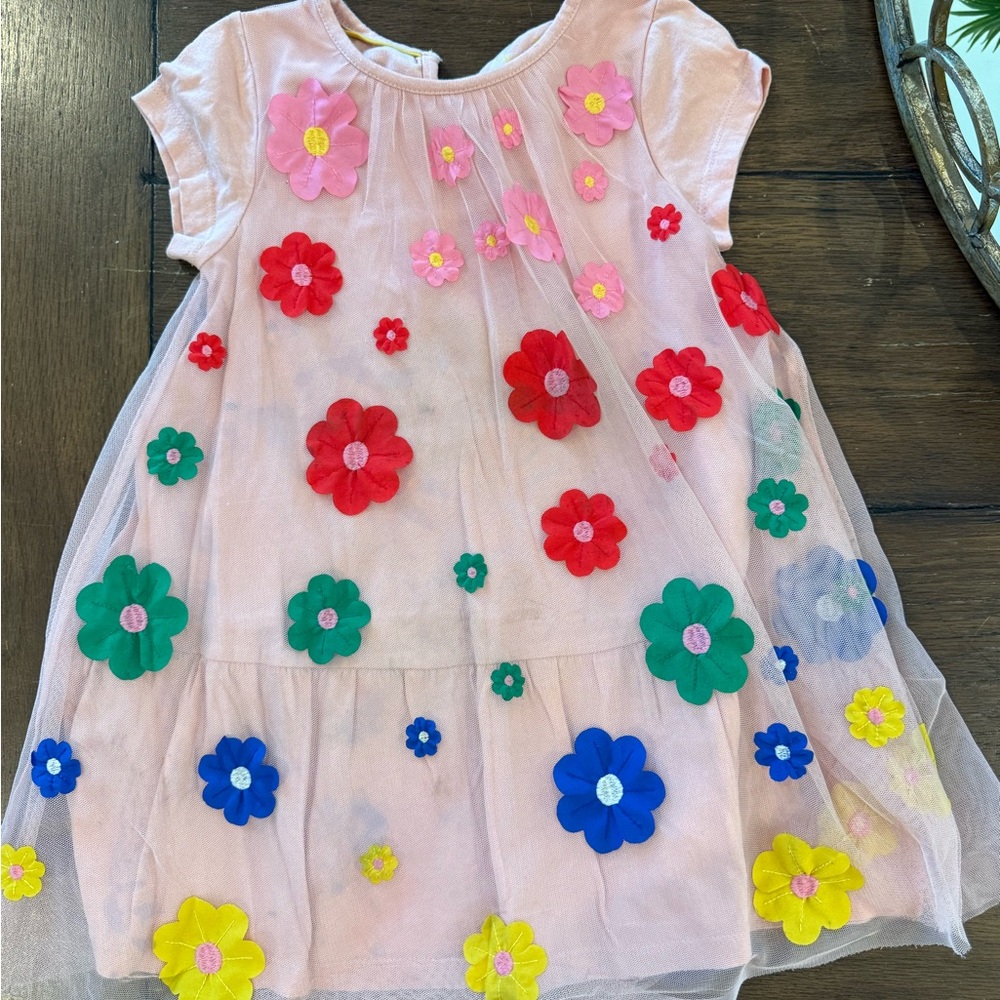 Mini Boden Pink Dress with Floral Accents